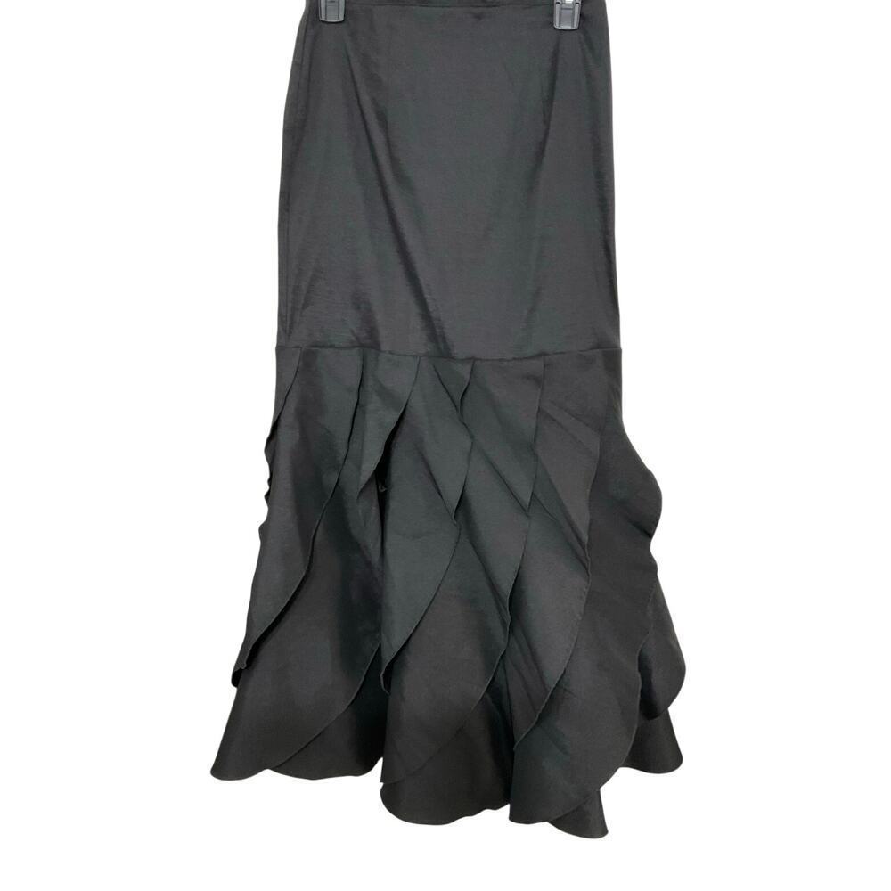 R&M Richards Mermaid Maxi Skirt Formal Fitted Ruffles Size Small Taffeta - Picture 4 of 6
